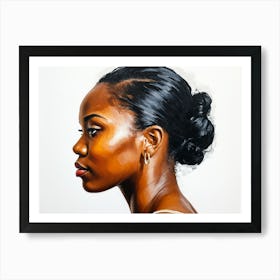 Side Profile Of Beautiful Woman Oil Painting 151 Art Print