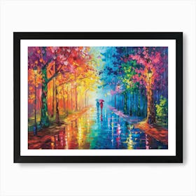 Rainy Day In The Park 1 Art Print