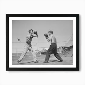 Boxing,Transient Workers Living At The Fsa (Farm Security Administration) Migratory Farm Labor Camp,Athena, Art Print