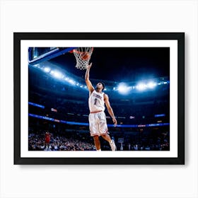 Court Arena Sport Basketball Professional Game Net Ball Point Action Background Man Prof (12) Art Print