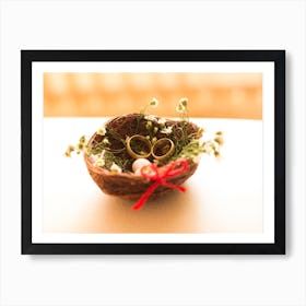 Wedding Rings In A Nest Art Print