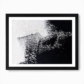 Black And White Splatter. Stained Background. Abstract black paint grunge background Art Print