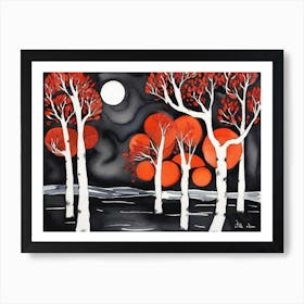 Moonlight Over The River 13 Art Print