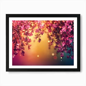 Elegant Colorful with Vibrant Flower Hanging Branches 3 Art Print