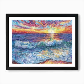 Sunset At The Beach 29 Art Print