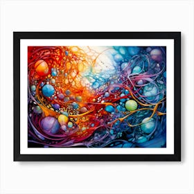 Tangled Nests In Colorful Abstraction Art Print