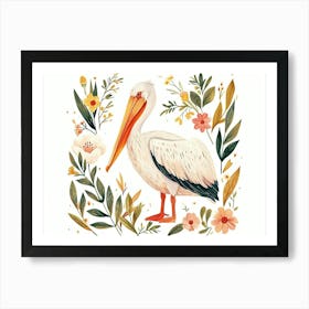 Little Floral Pelican 1 Art Print