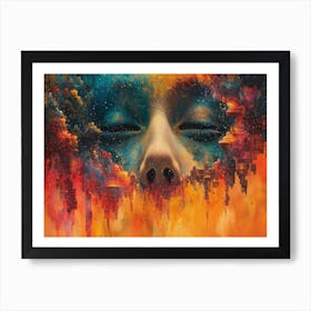 Digital Fusion: Human and Virtual Realms - A Neo-Surrealist Collection. The City Art Print