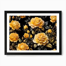 Default A Stunning Watercolor Painting Of Vibrant Yellow Roses 0 (1) Art Print