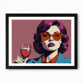 Woman Holding Wine Glass Art Print