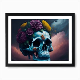 Floral Skull (1) Art Print