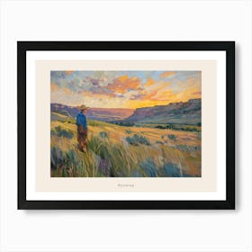 Western Sunset Landscapes Wyoming 4 Poster Art Print