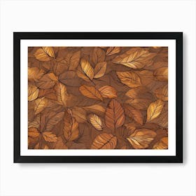 Brown Autumn Leaves Art Print