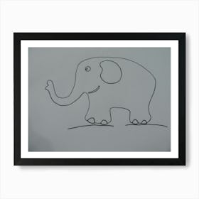 Elephant Drawing Art Print