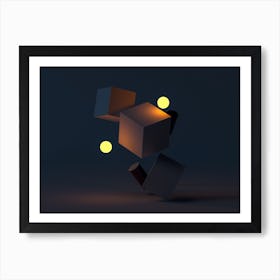 Abstract Abstract Cubes Art Print
