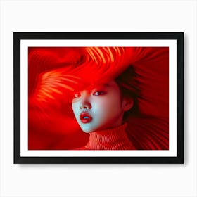 Korean Girl With Red Hair Art Print