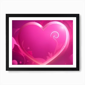 A Glowing Pink Heart Vibrant Horizontal Composition 69 Art Print