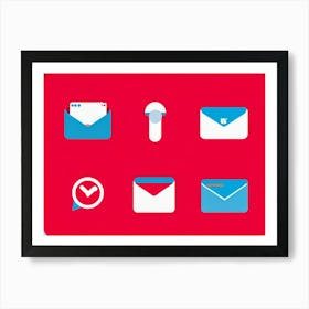 Business Communication Icons Flat Design Minimalistic For Web And Applications Include Envelope (2) Art Print