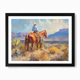 Cowboy In Sonoran Desert Arizona 2 Art Print