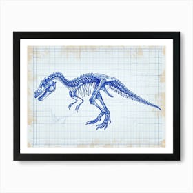 Giganotosaurus Dinosaur Skeleton Blueprint 1 Art Print