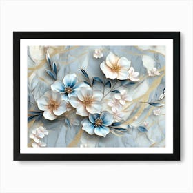 Marble Flowers 4 Art Print