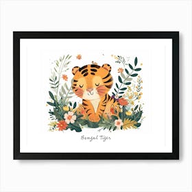 Little Floral Bengal Tiger 3 Poster Art Print