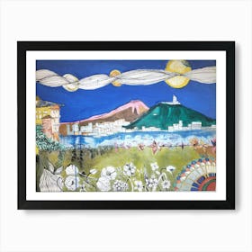 Vesuvius Skyline.   50x70cm  mix technic Art Print