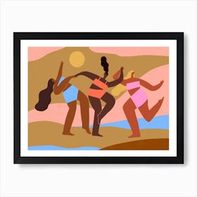 Sisterhood Brown & Pink Art Print