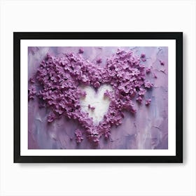 Heart Of Purple Flowers Art Print