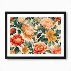 Peonies Floral Abstraction Art Print