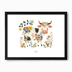 Little Floral Cow 1 Poster Art Print