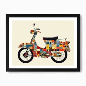 Vintage Colorful Scooter 27 Art Print