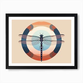 Dragonfly Blue Eyed Darner Aeshna Illustration Minimal 7 Art Print