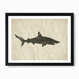 Largetooth Cookiecutter Shark Silhouette 2 Art Print