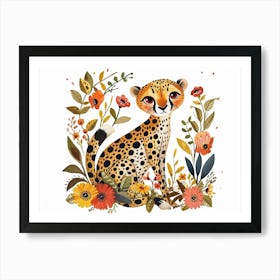 Little Floral Cheetah 3 Art Print