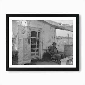 Resident Of Tin Town Sitting In Front Of His Shack Home, Caruthersville, Missouri By Russell Lee Art Print