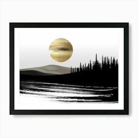 Moonlight In The Mountains 14 Art Print