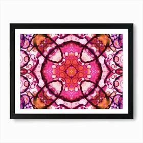 Pattern And Texture Red Flower Watercolor And Alcohol Ink 1 Art Print