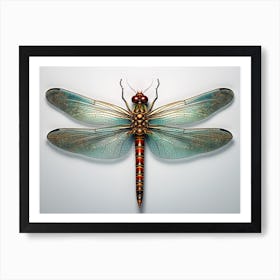 Dragonfly Common Green Darner Bright Colours 3 Art Print