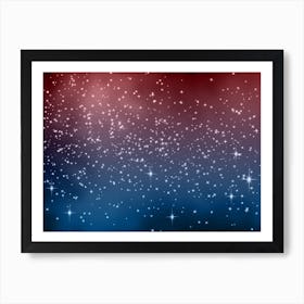 Blue Pink Shades Shining Star Background Art Print