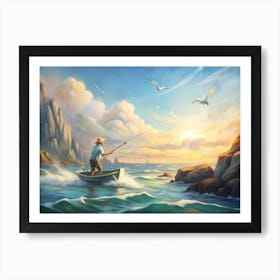 Fishing On The Ocean Art Print