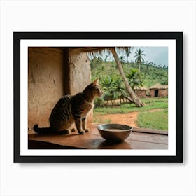 Cat In A Village Art Print