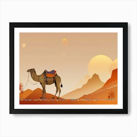 Camel In The Desert 9 Art Print