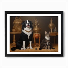 Cat And Dog Art Print