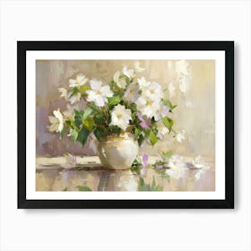 White flowers In A Vase Art Print