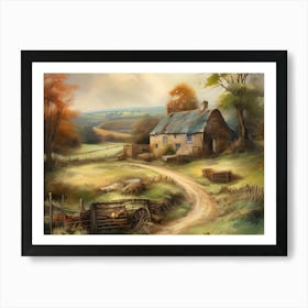 Printable Wall Art, Vintage Landscape, Farmhouse Wall Decorations, Vintage Landscape Oil Painting.21 Art Print