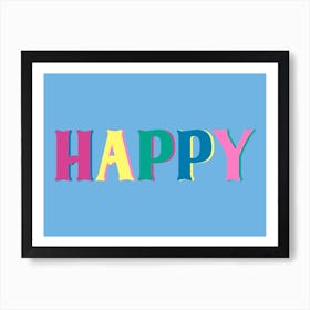 Happy Pastel Typography Art Print