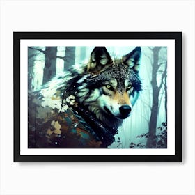 Wolf In The Woods 30 Art Print