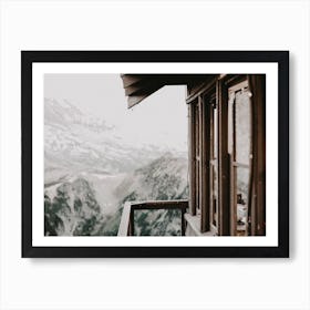 Winter Cabin View Art Print