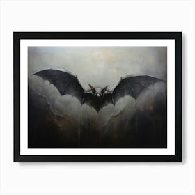 Gothic Bat Halloween Painting Art Print